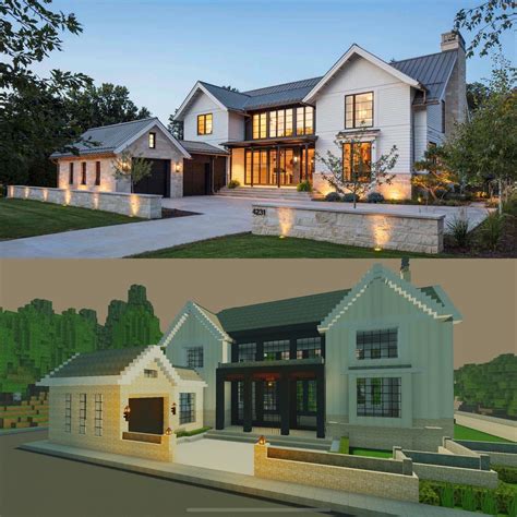 Modern farm house. : r/Minecraft