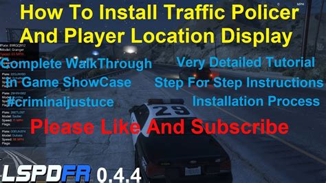 How To Install Traffic Policer And PLD Player Location Display YouTube