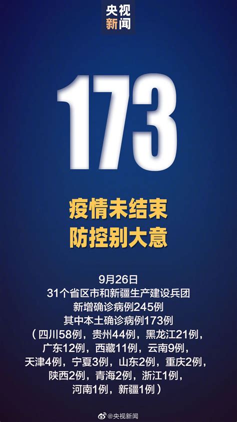 全国疫情最新消息 9月26日新增本土确诊173例、本土无症状636例 中华网河南