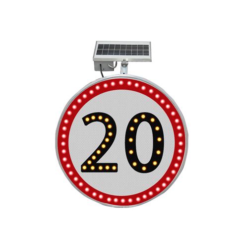 Aluminum Solar Powered Led Speed Limit Flashing Illuminated Street Sign