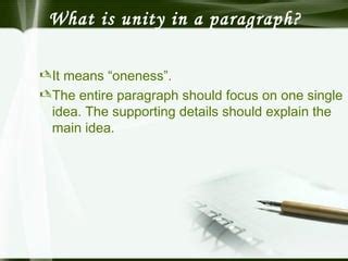 Paragraph Unity And Coherence Ppt