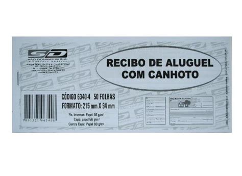 Recibo De Aluguel Canhoto Folhas Sao Domingos Recibo