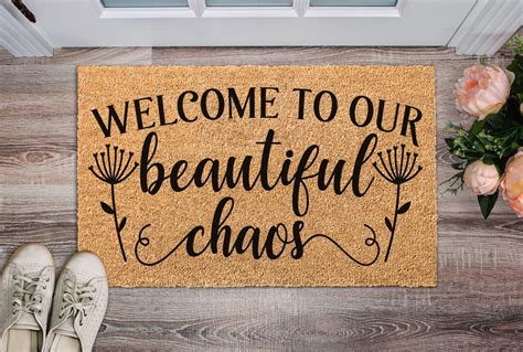 Welcome To Our Beautiful Chaos Doormat Housewarming T Funny