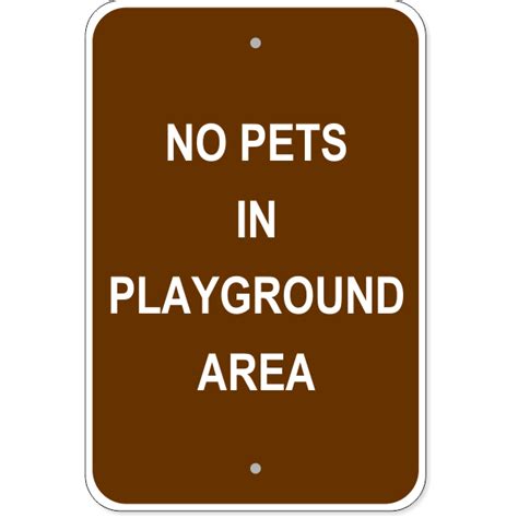 Pets in Playground Aluminum Sign | 18" x 12" - Customsigns.com