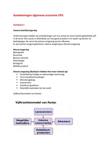 Aantekeningen Algemene Economie Op Aantekeningen Algemene Economie