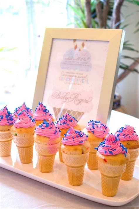 Ice Cream Social Gender Reveal Party More Ideas Added Baby Gender