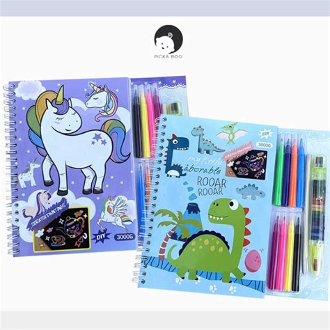 Jual Picka Boo Buku Diy Mewarnai Magic Scratch Painting Buku Mewarnai