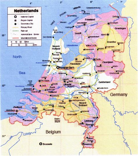 Detailed Map Of Holland