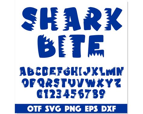 Shark Bite Font Ttf Svg Png Shark Font Ttf Shark Teeth Fon Inspire