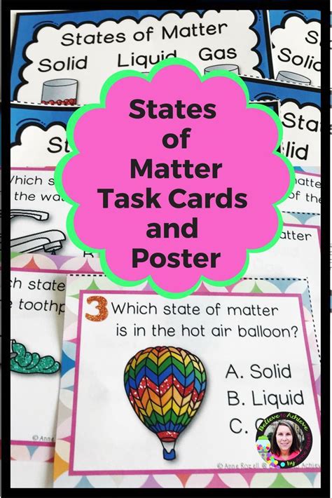 States Of Matter Solids Liquids Or Gas Task Cards And Poster Newly