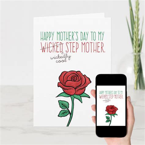 Mothers Day Funny Wicked Wickedly Cool Stepmom Card Zazzle