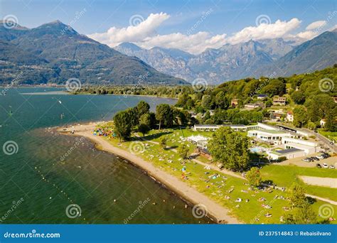 lake como  lido  colico aerial stock image image  italy
