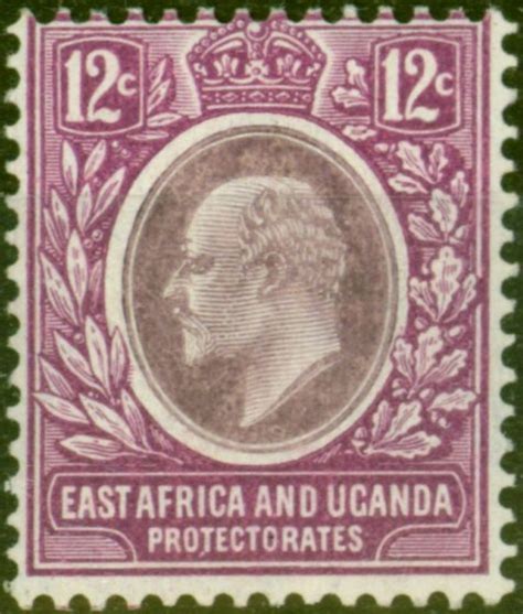 East Africa Uganda KUT 1907 12c Dull Brt Purple SG38 Fine Mtd Mint