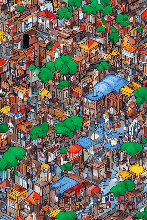 Fantasy City Where Is Waldo Style Realistic Illustration Creative Fabrica