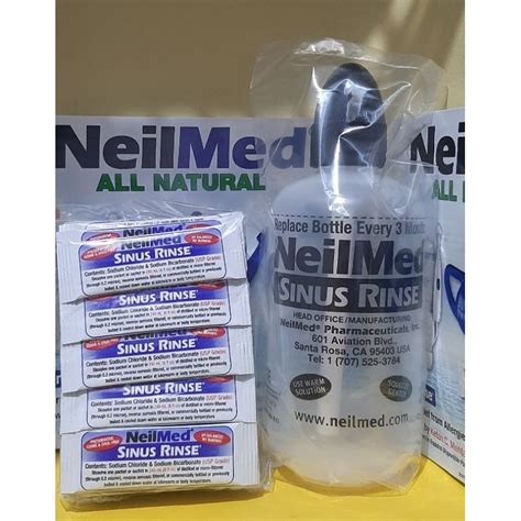 NeilMed Sinus Rinse Bundle 1 Squeeze Bottle 50 Packets Premixed