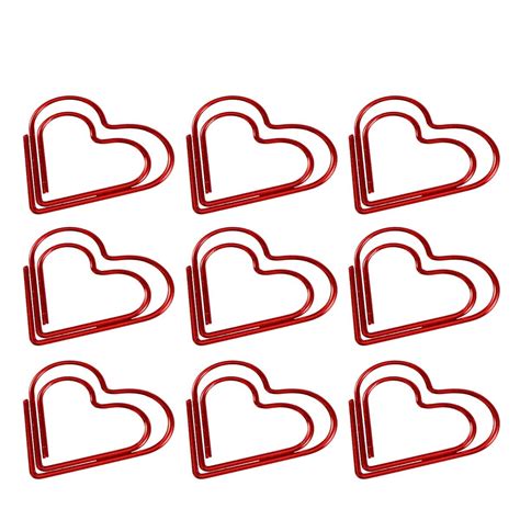 NUOLUX Clips Paper Bookmark Heart Shaped Love School Metal Paperclips