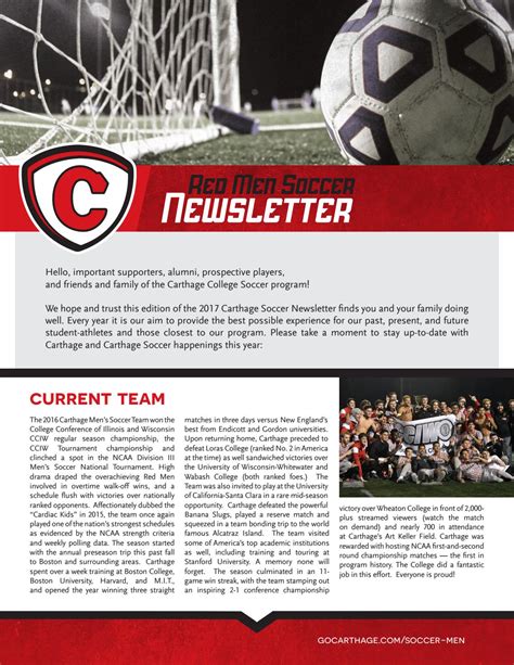 Mens Soccer 2017 Newsletter By Carthage College Issuu