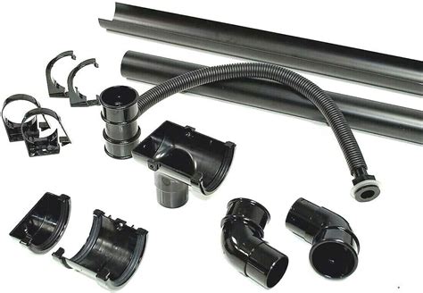 Floplast Miniflo Half Shed Water Butt Guttering Pack Black To Suit