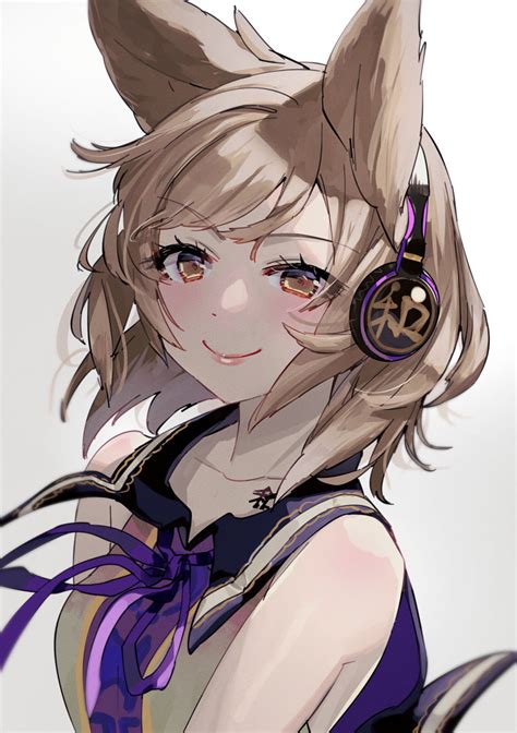 Safebooru Girl Bangs Brown Eyes Brown Hair Closed Mouth Earmuffs