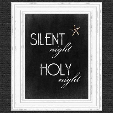 Silent Night Holy Night Chalkboard Art Wall Decor Printable Etsy