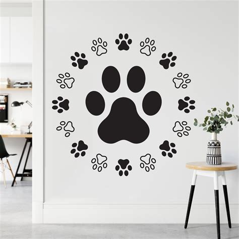 Dog Paw Wall Decal Dog Wall Decals Pet Shop Wall Decor - Etsy