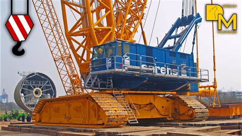 Giant Crawler Crane Terex Cc 9800 Sarens Erecting Wind Energy Plant