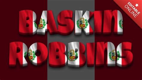 Baskin Robbins Da Bandeira Do Peru Gerador De Efeitos De Texto