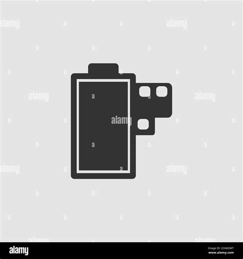 Film Icon Flat Black Pictogram On Grey Background Vector Illustration