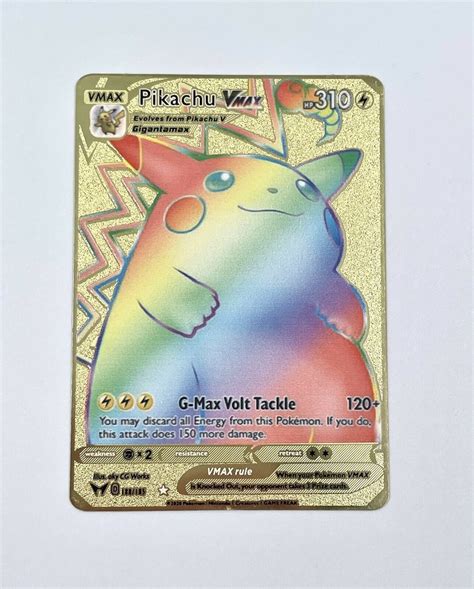 Gold Pokemon Pikachu Card Neloowl