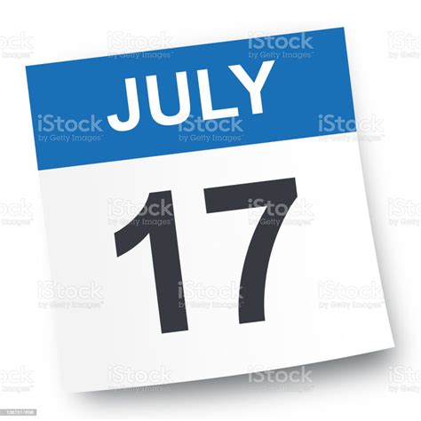 July 17 Calendar Icon Stock Illustration Download Image Now July