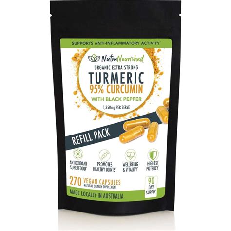 Nutra Nourished Organic Turmeric Extract Curcumin With Black Pepper