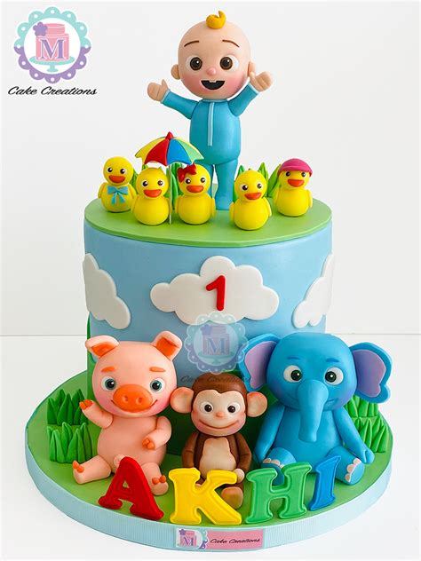 Cocomelon Fondant Cake Boys 1st Birthday Cake Baby Boy Birthday Cake