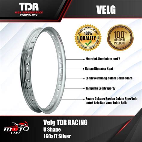 Jual Velg Velk Pelek Tdr U Shape Silver Original Ring