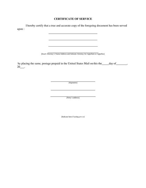 Free Printable Proof Of Service Form Templates Pdf And Word