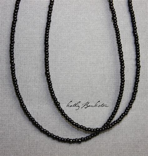 Black Seed Bead Necklace Long Black Seed Bead By Kmbankston