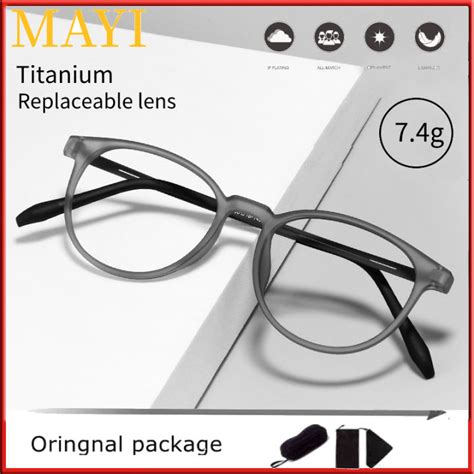 Pure Titanium Eyeglasses Frame Men Comfortable Big Face Ultra Light Frame Flexible Eyeglasses