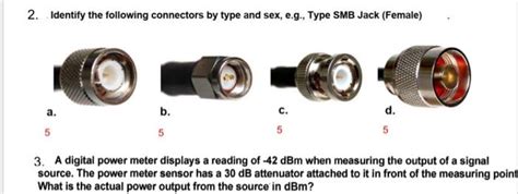 Solved 2 Identify The Following Connectors By Type And Sex