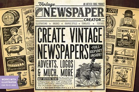 Vintage Newspaper Creator - Illustrator - Design Cuts