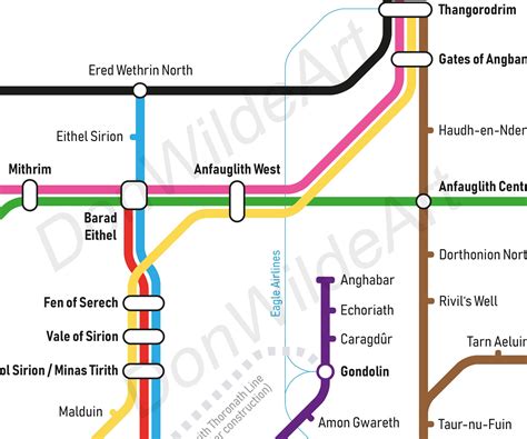 Lord Of The Rings First Age Tube Map Beleriand Subway Map Etsy UK