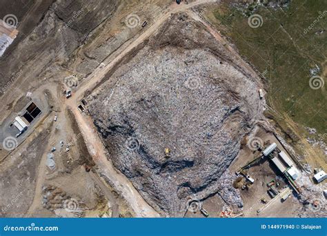 Aerial View of Large Landfill. Waste Garbage Dump, Environmental ...