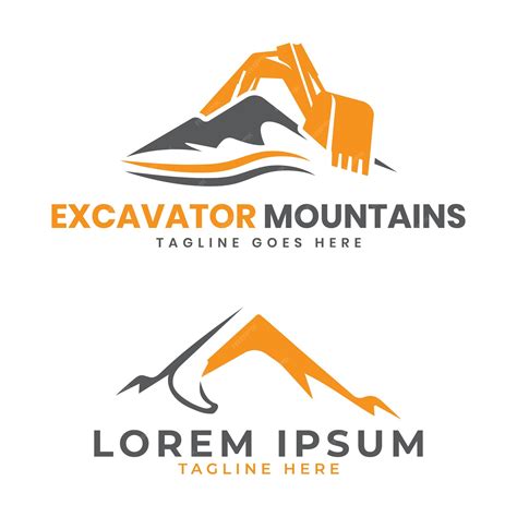 Premium Vector Excavator Mountain Digging Service Logo Design Template