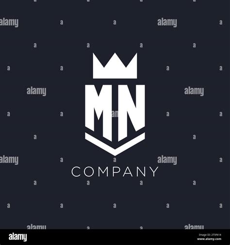 MN Logo With Shield And Crown Initial Monogram Logo Design Ideas Stock