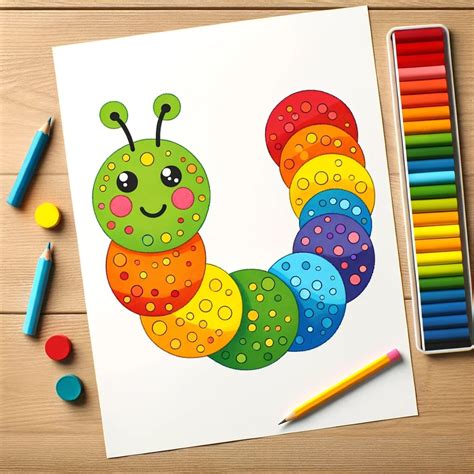 Colorful Caterpillar Drawing - Ak Pal Kitchen