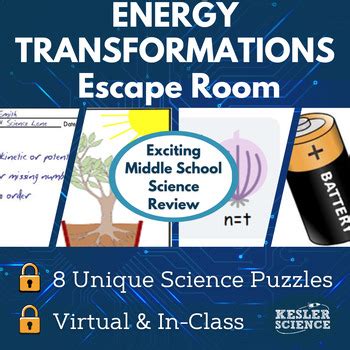 Energy Transformations Escape Room Th Th Th Grade Science Review