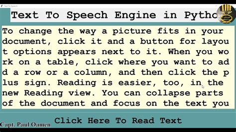 How To Convert Text To Speech Using Pyttsx3 Engine In Python YouTube