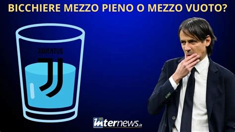 Bicchiere MEZZO PIENO O MEZZO VUOTO Il Giorno Dopo JUVENTUS INTER Con