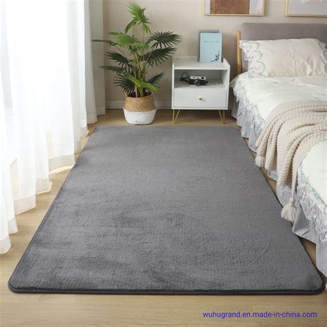 Bedroom Decorative Plain Color Soft Velvet Shaggy Floor Carpet Rug