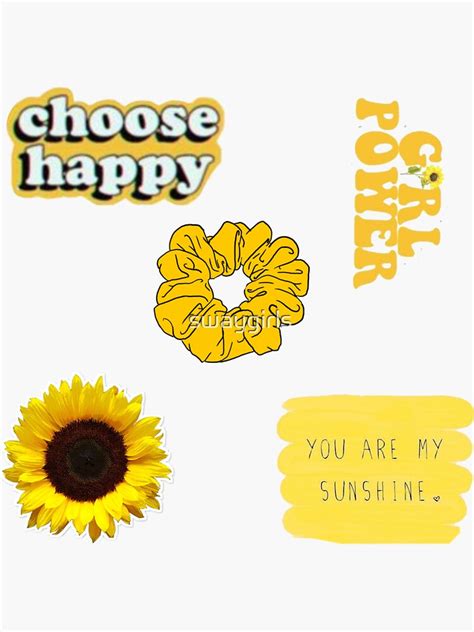 Orange Yellow Aesthetic Sticker Pack Sticker For Sale By Swaygirls Redbubble