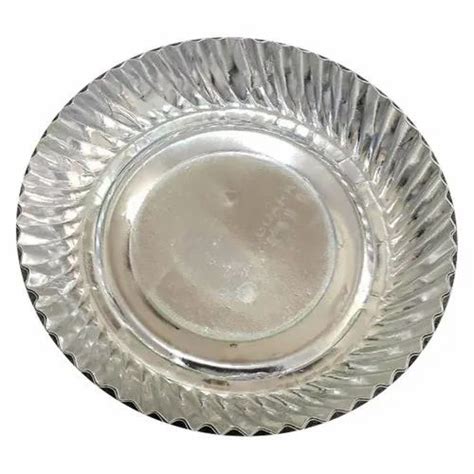 6 Inch Wrinkle Silver Paper Plate At Rs 34 Pack Silver Paper Dish In