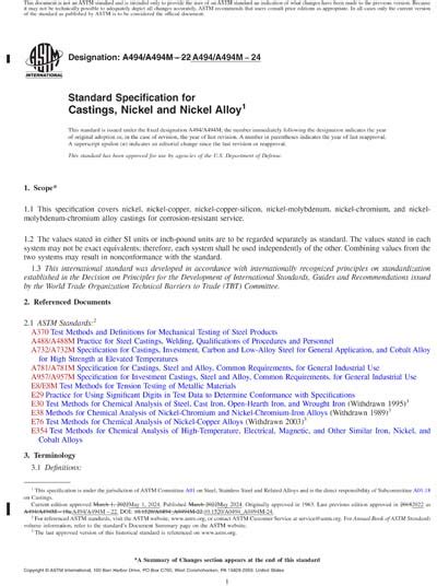 ASTM A494 A494M 24 Red Standard Specification For Castings Nickel